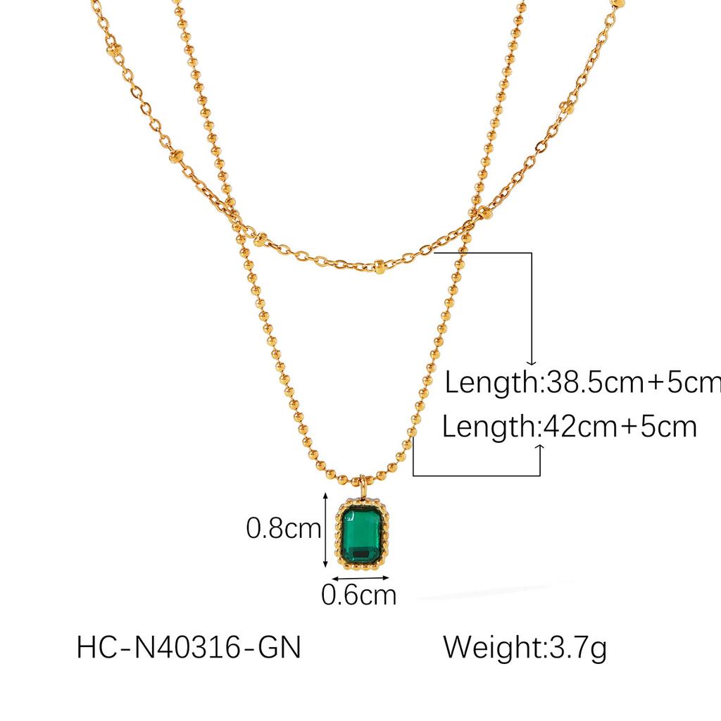 Natural Stone Beaded Titanium Steel Necklace with Sun and Star Pendant Women's Fashion Jewelry