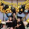12inch 50pcs Gold Black Latex Balloon Set with Confetti, Suitable for Weddings, Birthdays, Themed Parties, and Family Gatherings