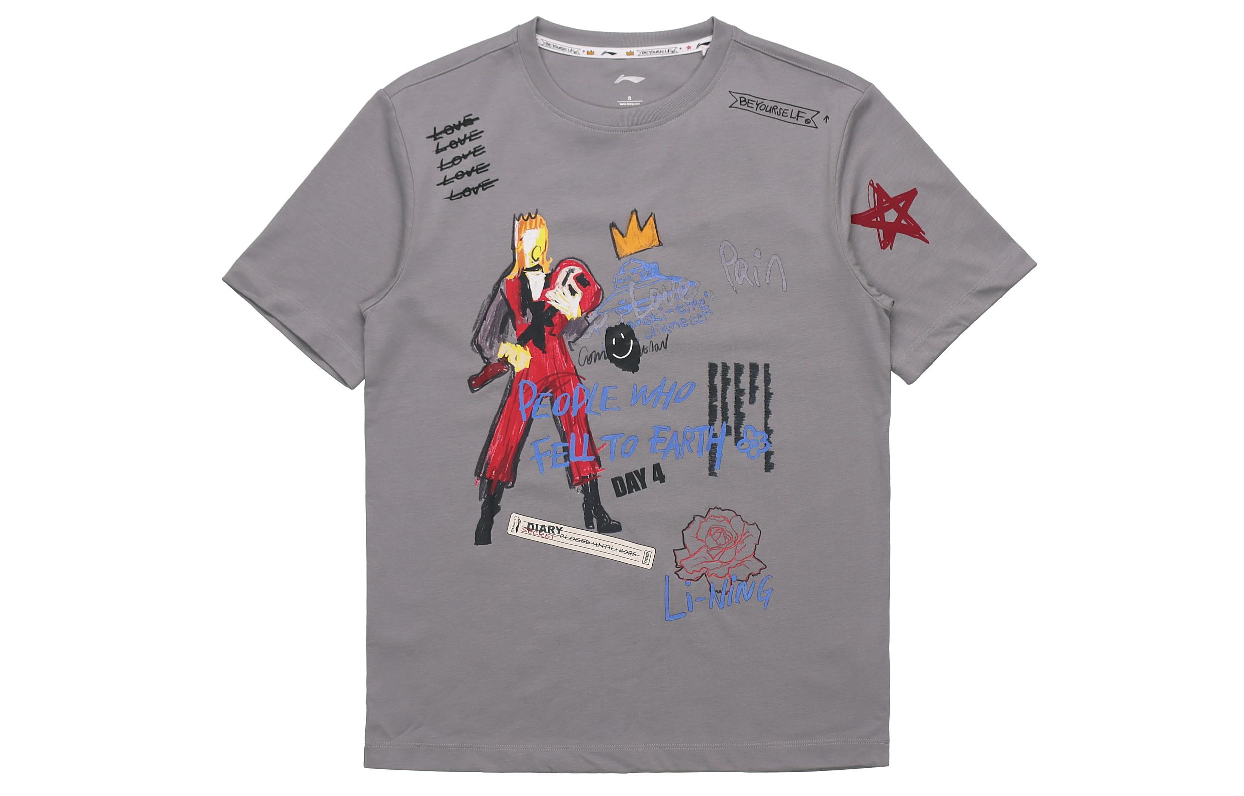 Li Ning CF T Shirt Unisex Shark Gray AHSQ382-2 M