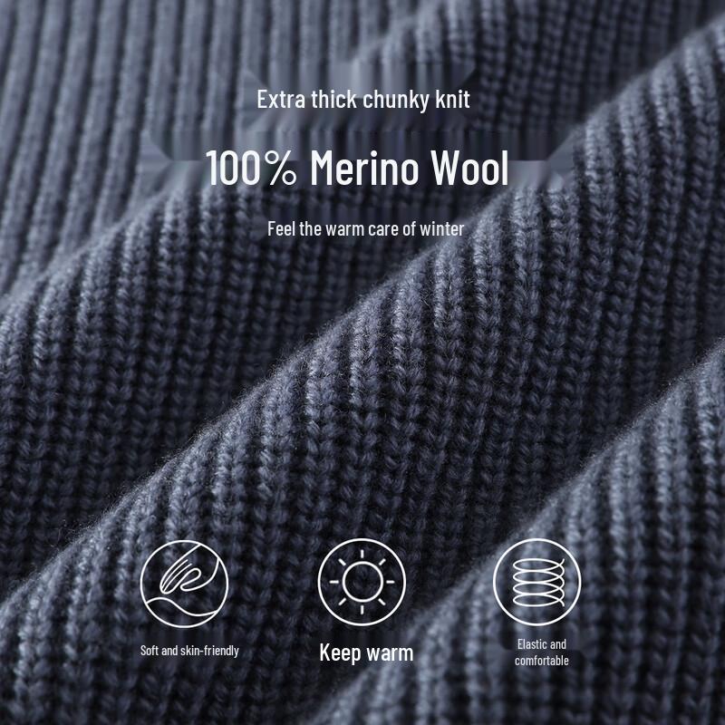 Men's 100% Lambswool Business Casual Crew Neck Sweater