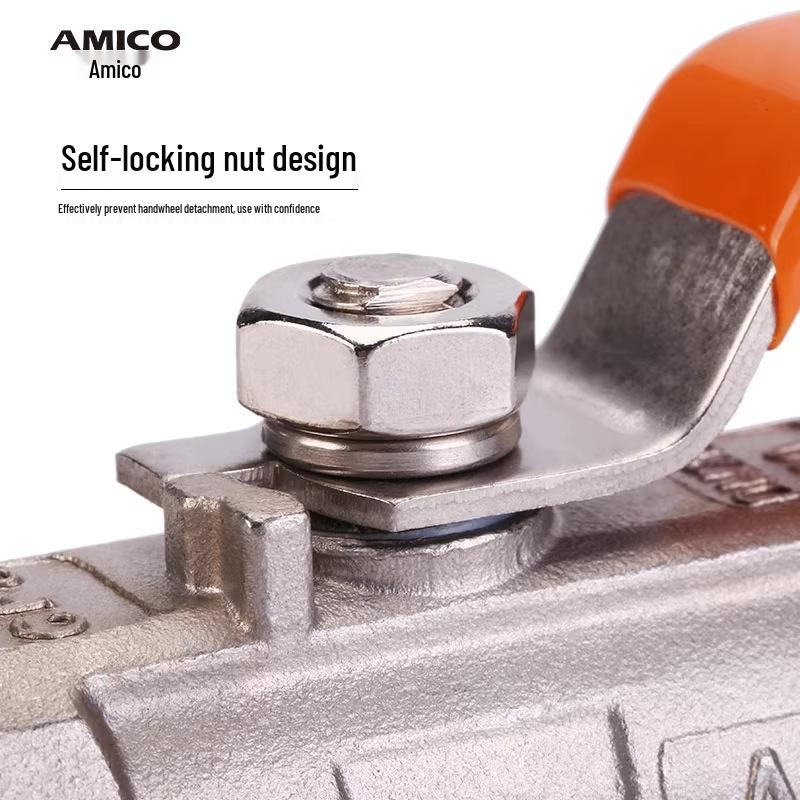 Ameiko 1/2" Two-Piece 304 Stainless Steel Ball Valve with Female Thread for High-Temperature Water Control