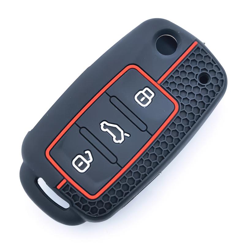 4 Button Silicone Car Key Case Cover Remote Key Fob For Volkswagen Vw Bettle Cc Eos Golf Jetta Passat Tiguan Touareg Seat Skoda