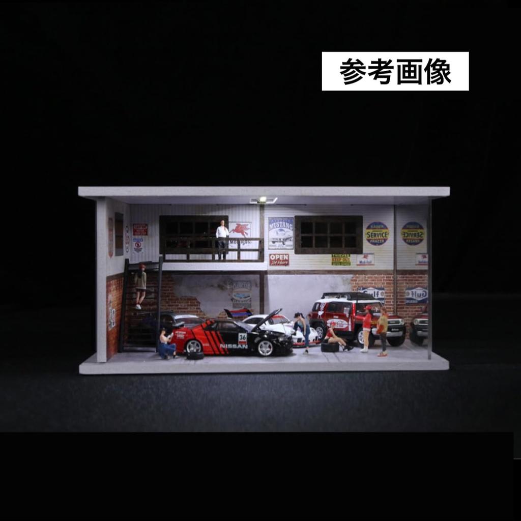 Moreart 1/64 Scale Model Garage MO916002 Parking Lot Warehouse Showroom Pit Diorama with Miniature Cars [Parallel Import]