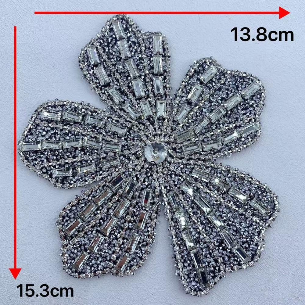 Rhinestone Flower Patches DIY Decorative Patches New Beaded Patches  Clothes Accessories