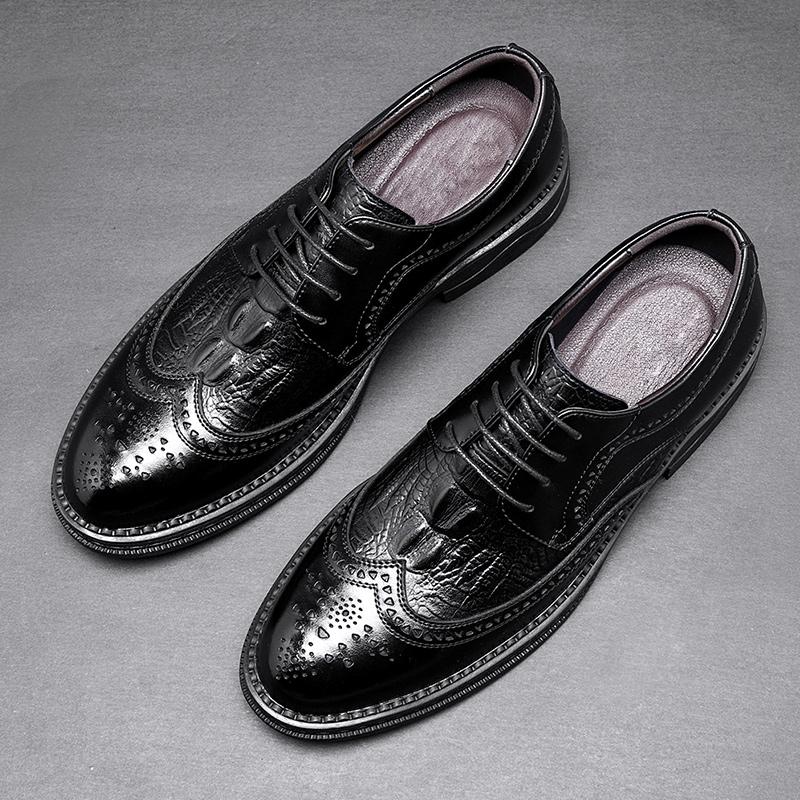

Мужские туфли-оксфорды ручной работы с заклепками, коричневые кожаные броги, мужские туфли, классическая деловая обувь для мужчин, Zapatillas Hombre 44 чёрный