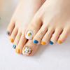 Tropical Escape Pedicure Nail Stickers - 37 Self-Adhesive Tips, Tropical Fruit & Marine Themes, Quick 5-Min Pedicure