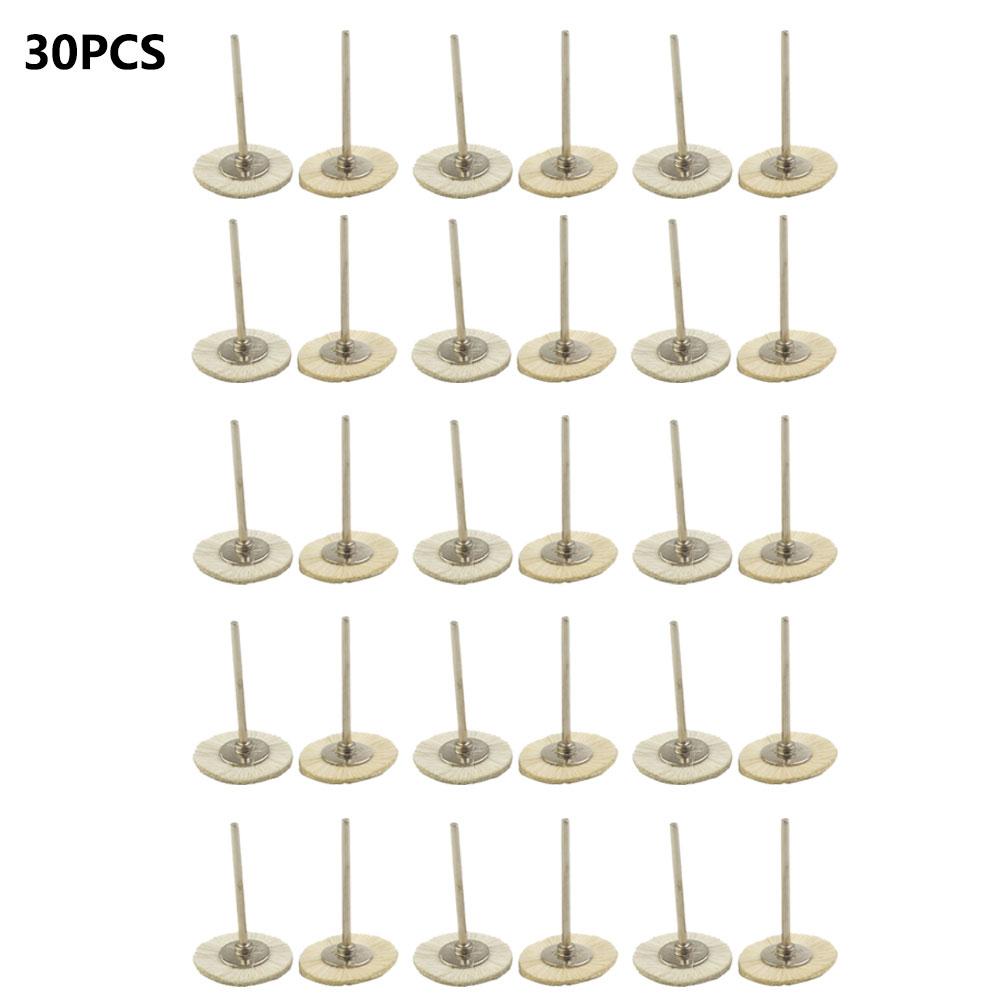 Bürsten Polierbürsten 30 Stück 2,35 mm Zahnpolierräder Miniatur Weiche Ziegenhaarpinsel Für Holz Cremeweiß
