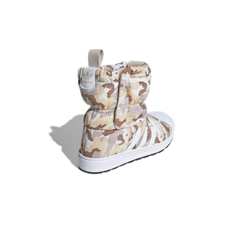 Adidas Originals Superstar Comfortable Durable Snow Boots Kids Boots White Brown EE7261