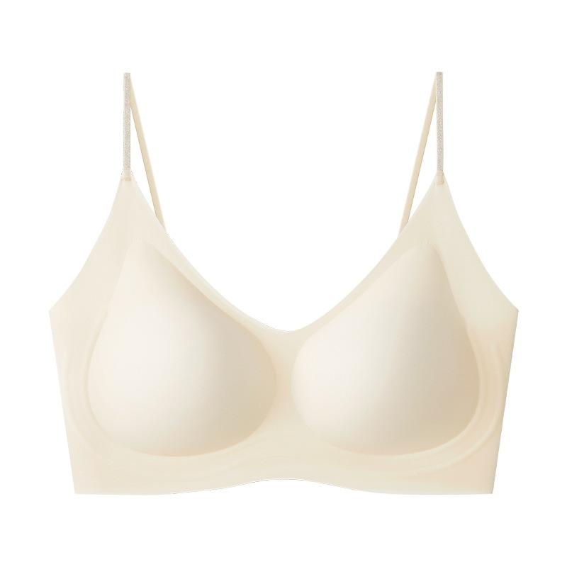 Women Ultra Thin Cool Seamless Beauty Back Wireless Gather Push Up Breathable Large Size Bra