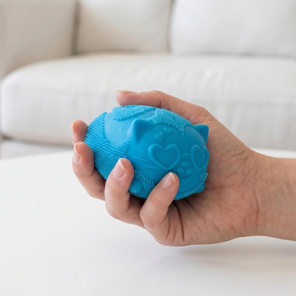 Sensory Squeeze Toy for Stress Relief and Hand Exercise Textured Soft Material Cat Shape Suitable for Adults and Children