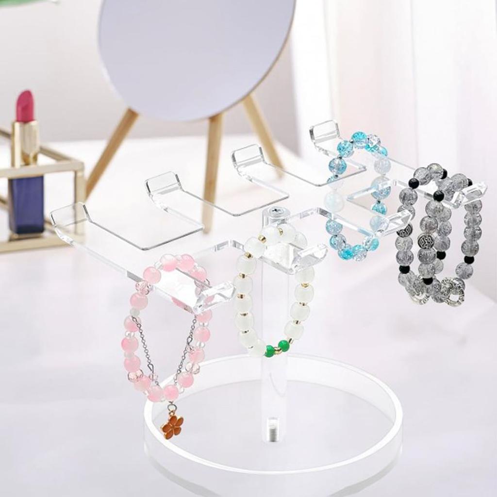 Multiple Tiers Acrylic Jewelry Holder for Organized Bracelet Storage Decorative Countertop Display With Easy Assembly