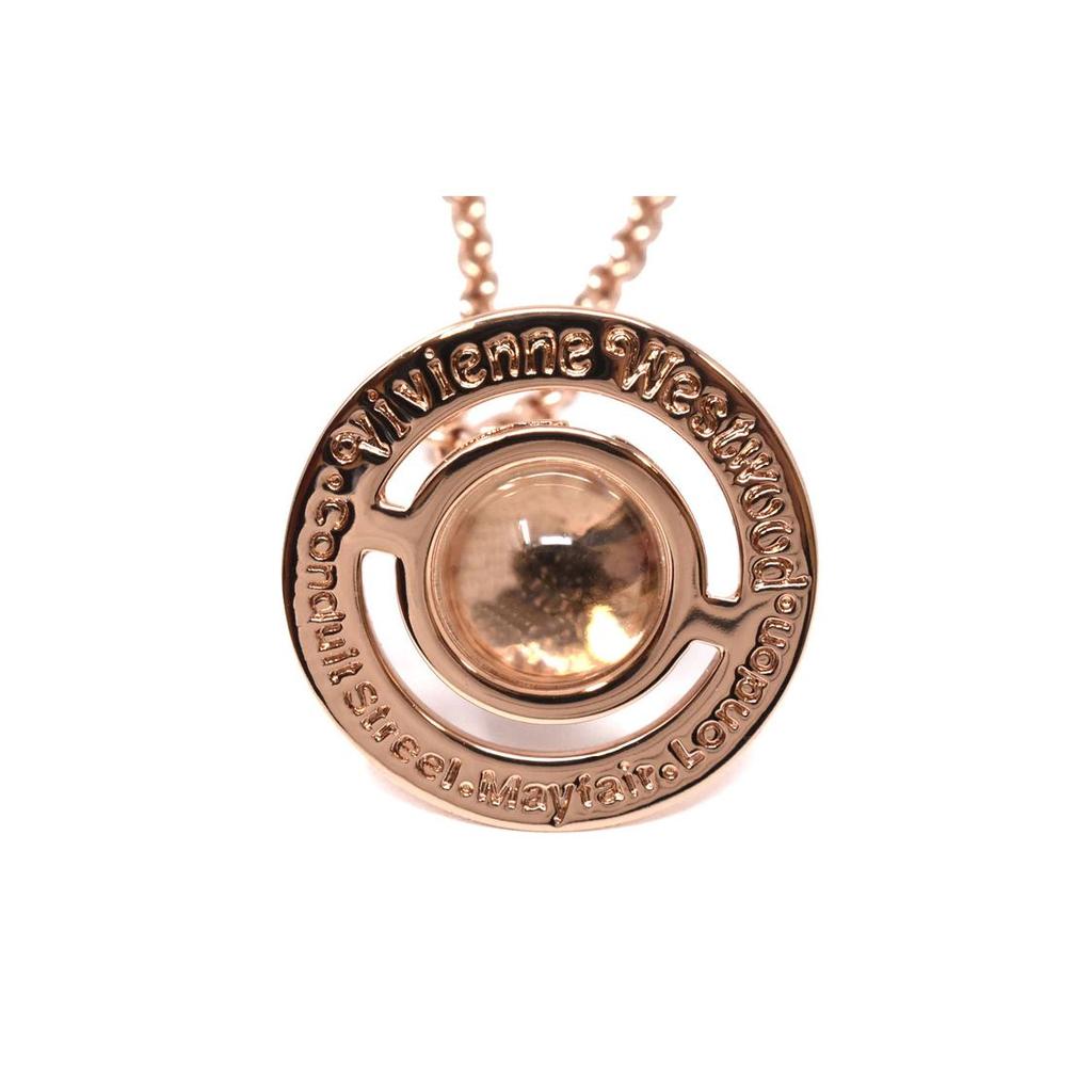 VIVIENNE WESTWOOD Logo Engraved Brass Necklace Women Necklace Rose-Gold 63020097-G002-PINK-GOLD