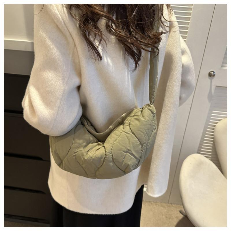Fashion Down Bag Spring New Oxford Fabric Quilted Dumpling Bag Solid Color Shoulder Bag Crossbody Bag Women