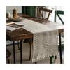 Cotton Linen Table Runner Tassel Table Flag Reusable Holiday Table Decor for Restaurant Dining