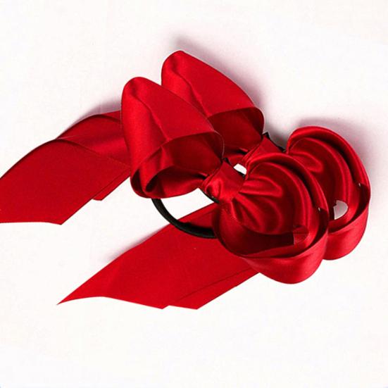 2 Pcs Ribbon Rope Bowknot Hair Ties Elastic Hair Band Girl Hair Accessories