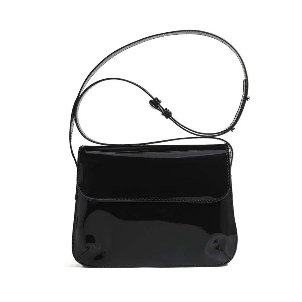 

Fashion Design Bright PU Shoulder Bag French Style Versatile Saddle Bag INS Underarm Bag Travel чёрный