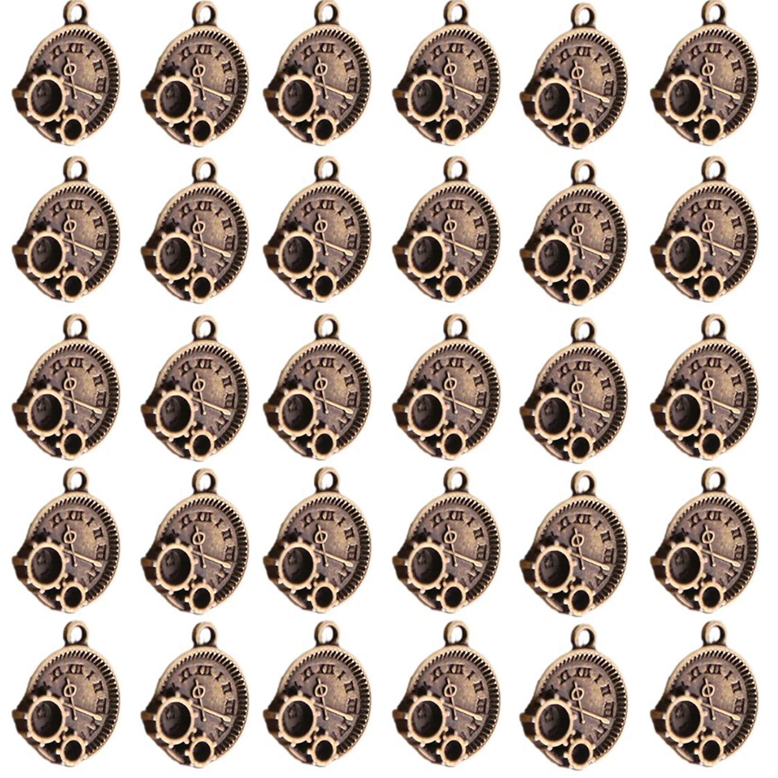 

Упаковка из 30 уникальных старинных подвесок в виде часов из сплава, художественные подвески в виде часов, универсальные подвески из сплава для создания ювелирных изделий на заказ B