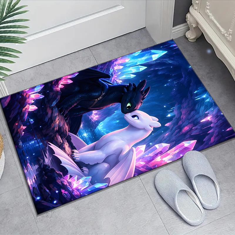 1pc Toothless2 Design Area Rug - Non-Slip, Soft & Cozy Floor Mat for Living Room, Bedroom, Office - Indoor/Outdoor Decorative Carpet