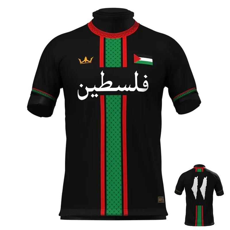 Fashion Palestine Flag National Emblem Pattern 3D Printed T-shirts Summer Trend  Short Sleeve Sports Football T-shirts Loose Breathable Tops