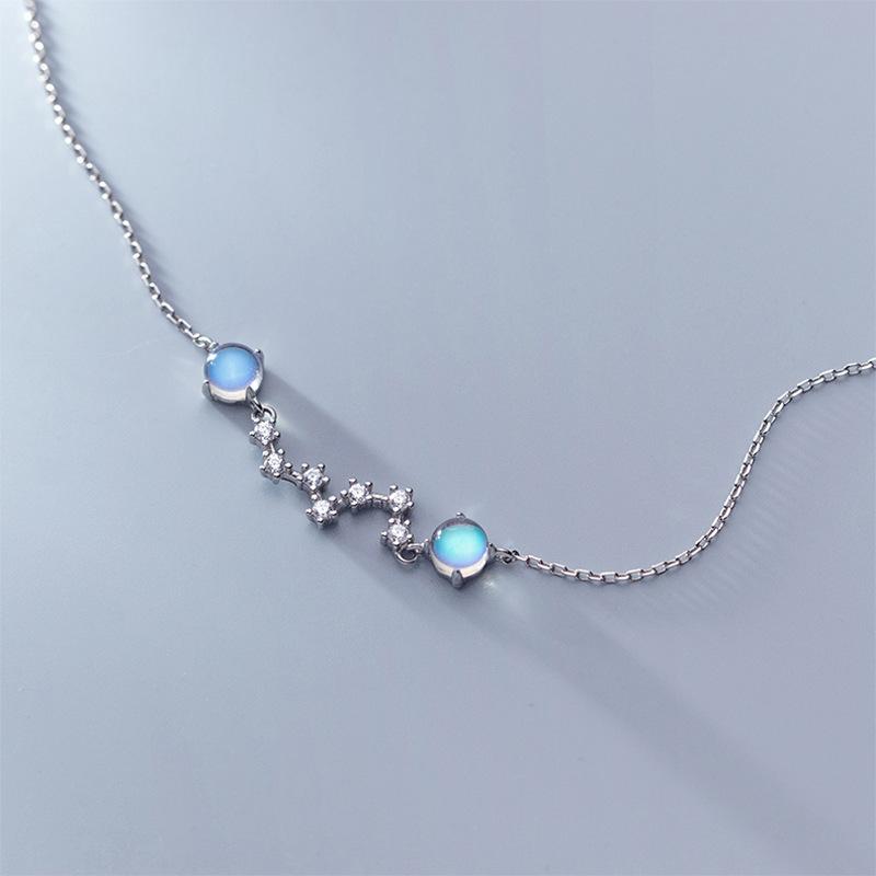 Sterling Silver S925 Silver Bracelet Polaris Bracelet Japanese and Korean Ins Creative Personality Lucky Aurora Colorful Bracelet for Women