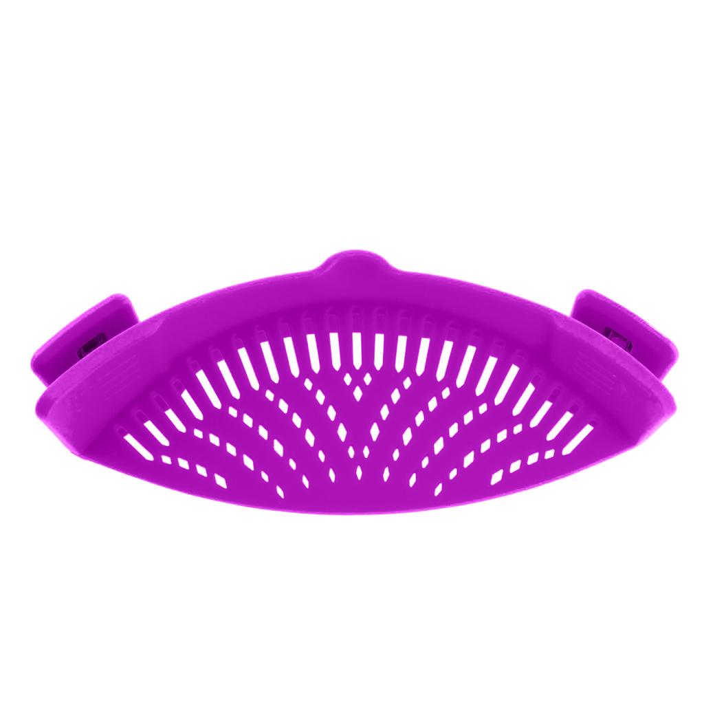 1Pc Silicone Clip on Strainer for Pasta Meat Vegetables Fruit, - Fit All Pots and Bowls