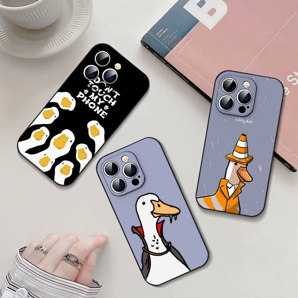 Funny Duck Phone Case Soft TPU Skin-Friendly For IPhone 17/16/15/14/13/12/11 Series: PRO, MAX, PLUS ,Mini