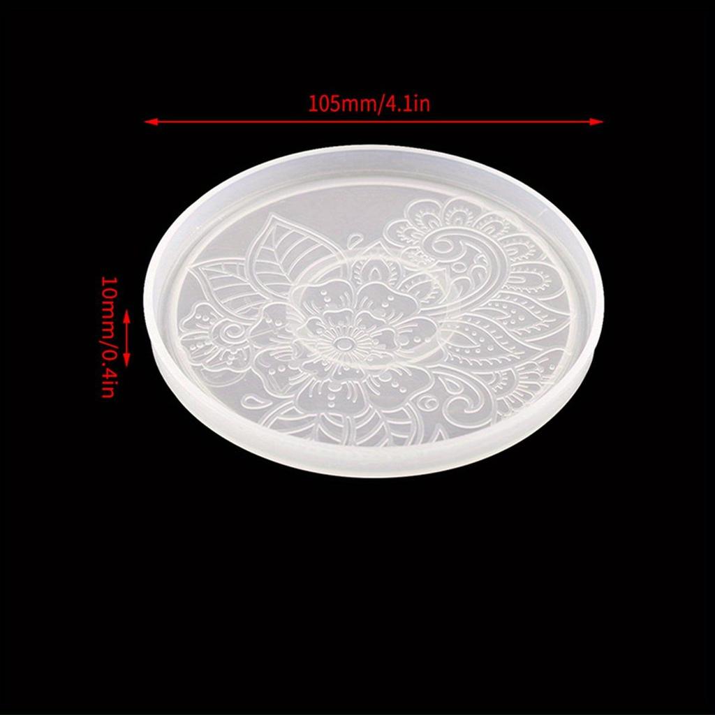 Flower Coaster Silicone Mold Epoxy Resin Crystal Plaster Concrete Mold DIY Round Coffee Wine Glass Tea Coaster Tray Home Decor