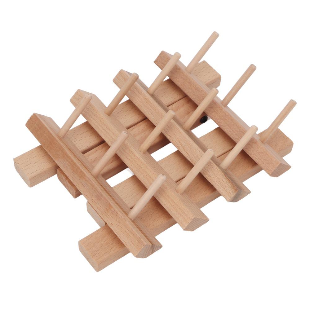Beech Wood Wooden Thread Rack Foldable Design Bobbin Organizer  For DIY Embroidery