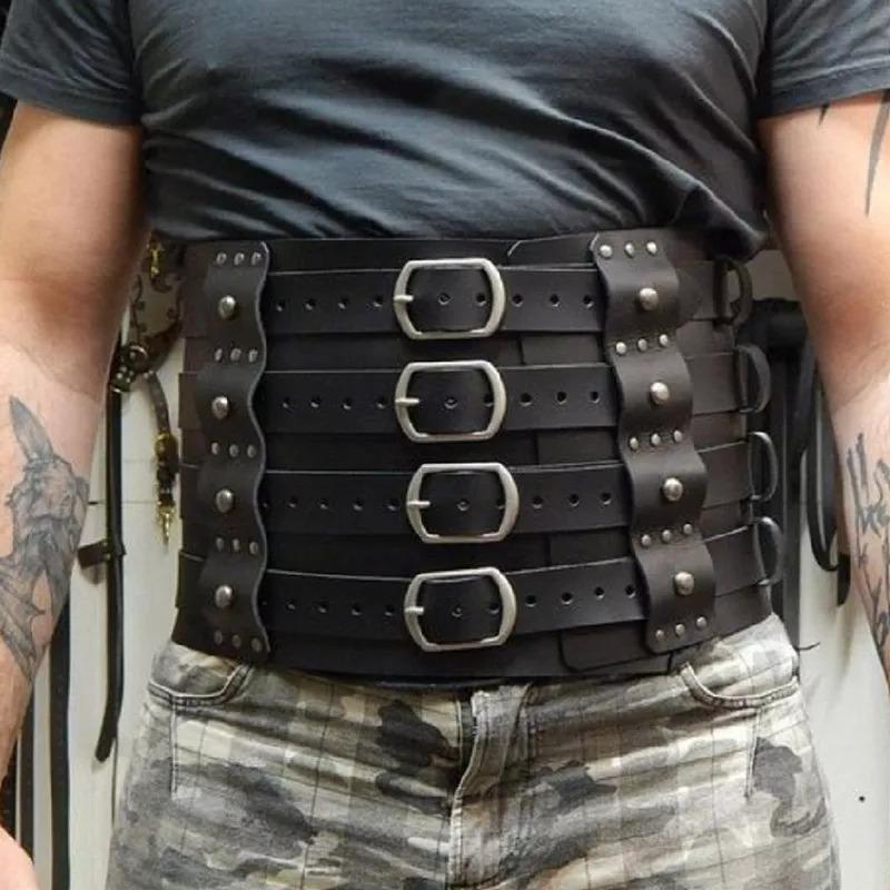 European Handmade Medieval Steampunk Heavy Armor Belt Waistband чёрный