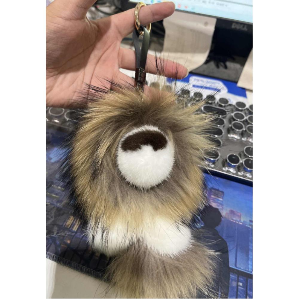 Long Mane Lion Plush Pendant Stuffed Cute Animal Keychain Plush Lion Keychain  Children Style 2
