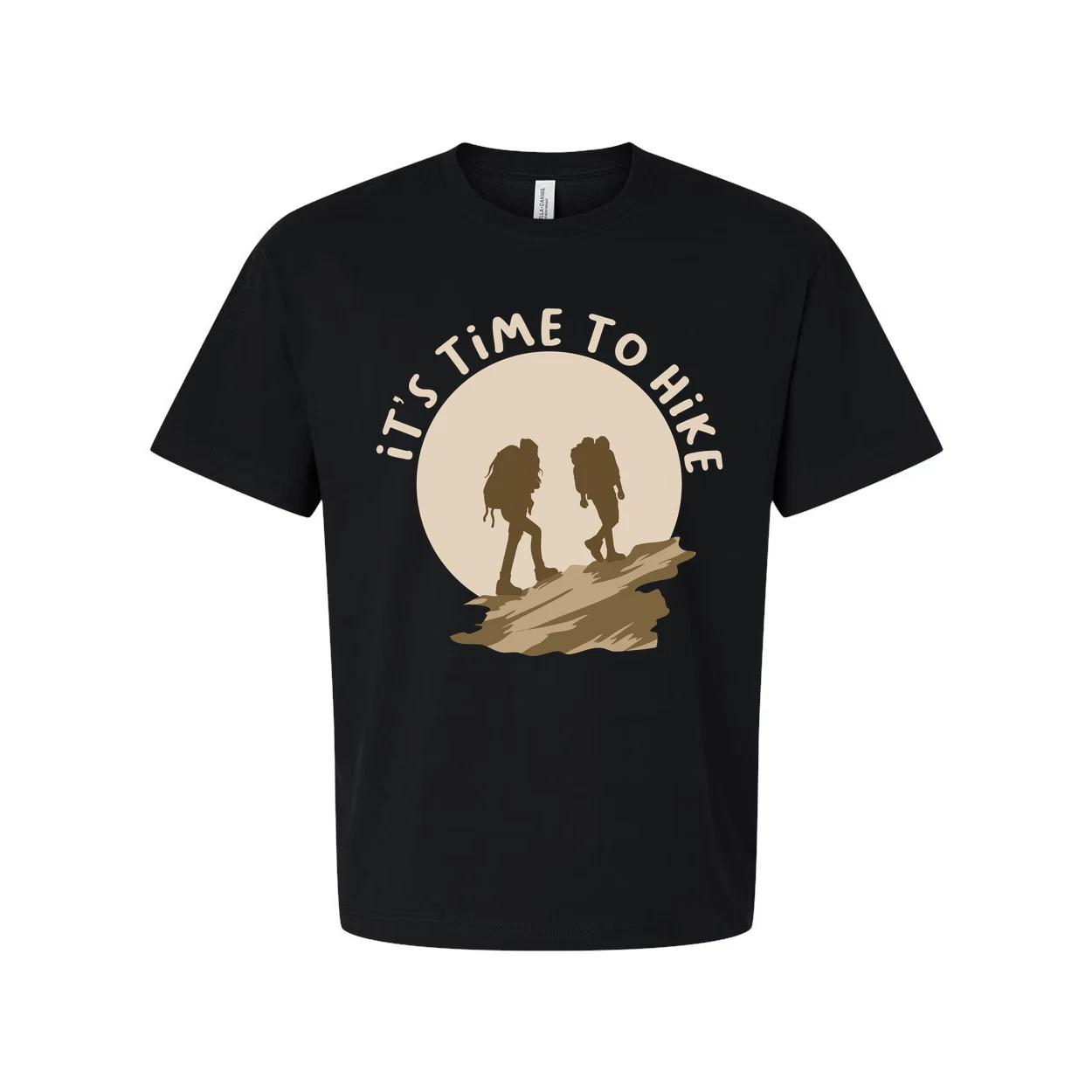 

Unisex Outdoor Hiking Graphic T Shirt With Sunset Backdrop And Two Hikers Silhou 3XL