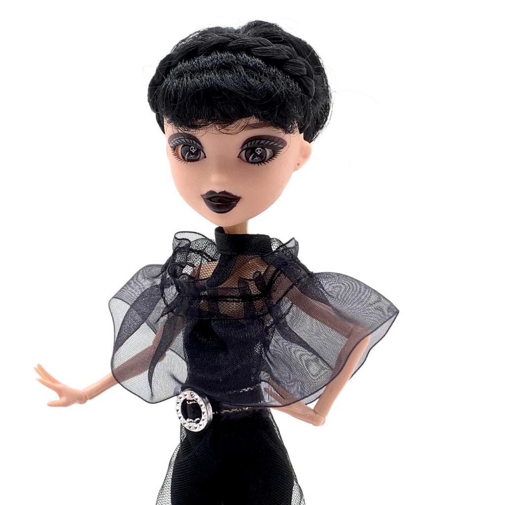 Adams Wednesday Doll in Gothic Black Formal Dress - Rave'n Figure