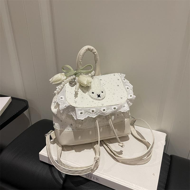 Schoolbag Sweet and Cute Temperament Backpack Bag Female Korean Version Fashionable Versatile Foreign Style Bright Stars Travel Commuting Small