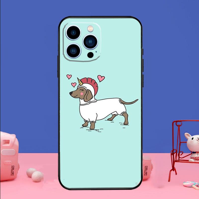 Dachshund Silhouette Dog Phone Case For iPhone 17 Air 16 15 14 11 12 13 Pro Max 13 mini 15 16 Plus 16e Bumper Cover