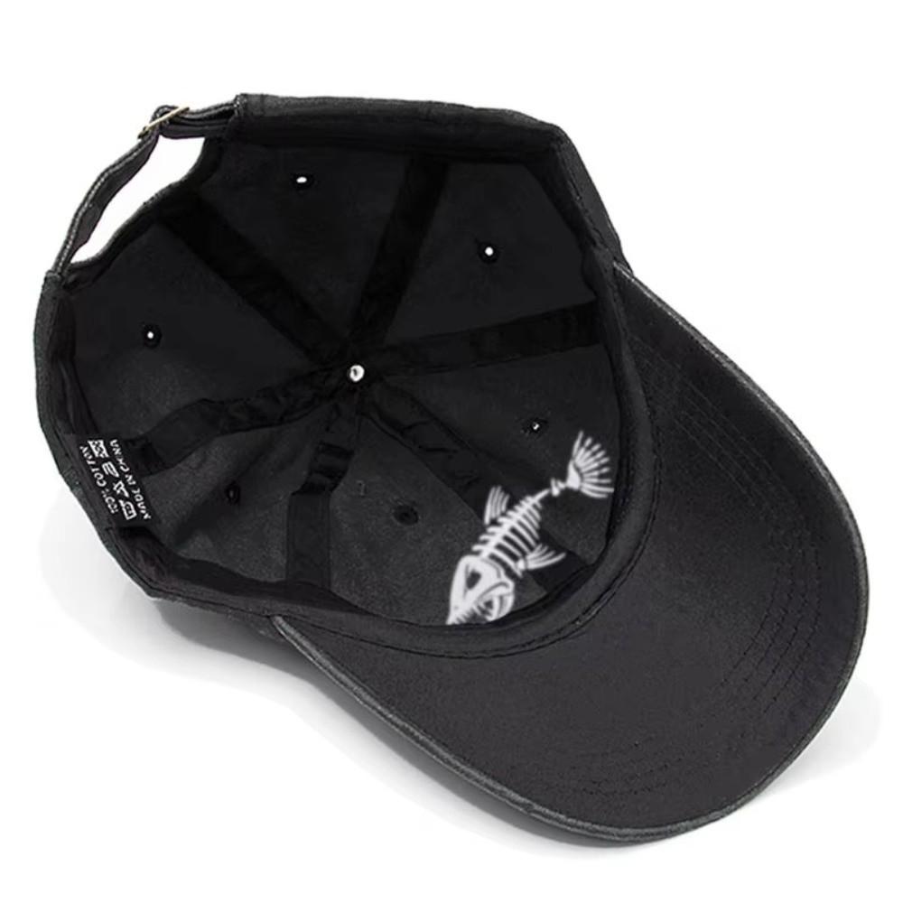 Adjustable Peaked Cap Vintage Washed Sunscreen Hat New Fishbone Baseball Cap  Outdoor Fishing