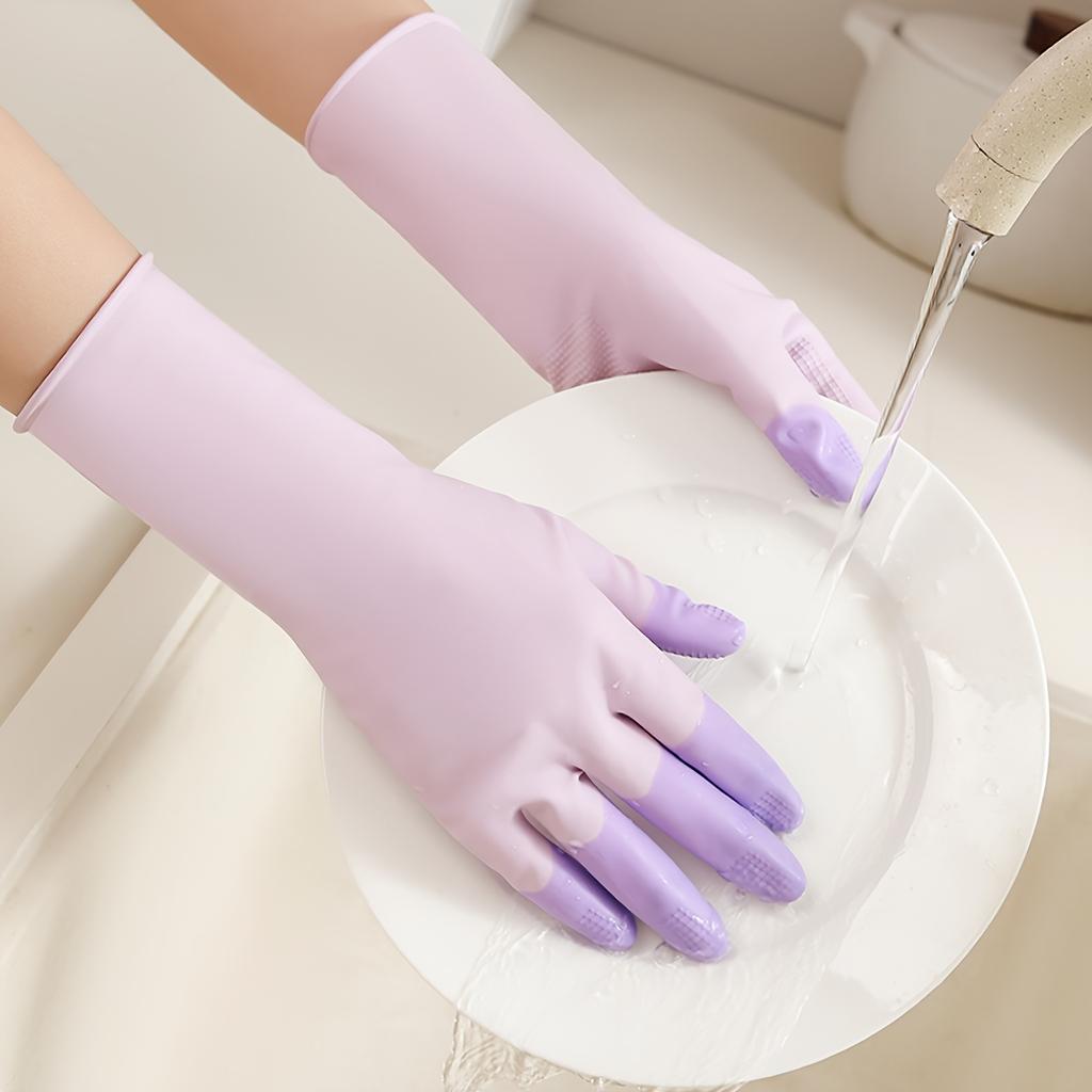 3 Pairs, Colorful Household Cleaning Gloves, Kitchen Dishwashing Gloves, Non-Slip Household Gloves, Suitable for Small Hands