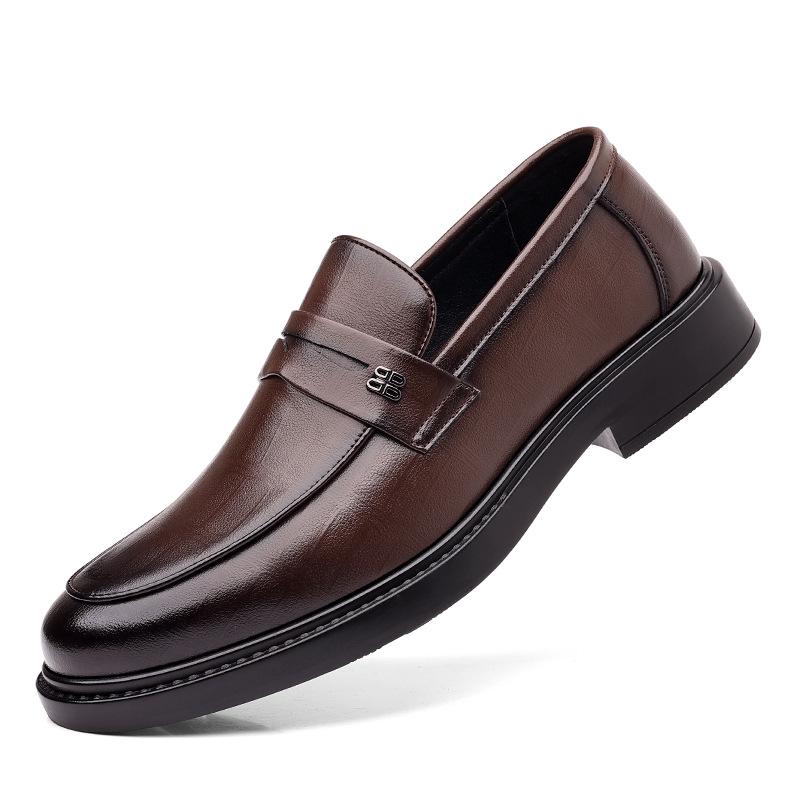 2024 Men's Summer Leather Slip-On Loafers - Casual Business Style with British and Korean Influences