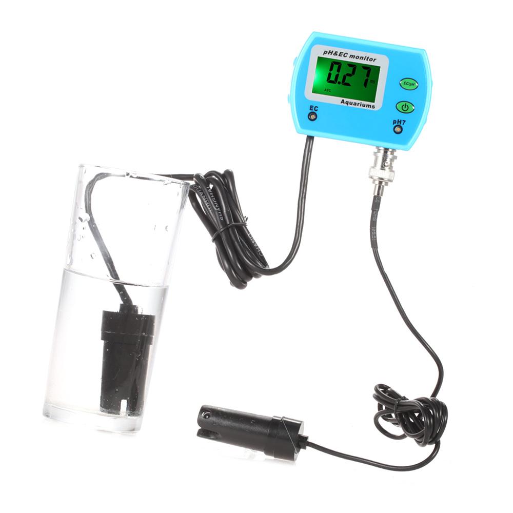 Mini Professional 2 in 1 Water Quality Tester Multi parameter Water Quality Monitor Online pH   EC Meter Acidometer