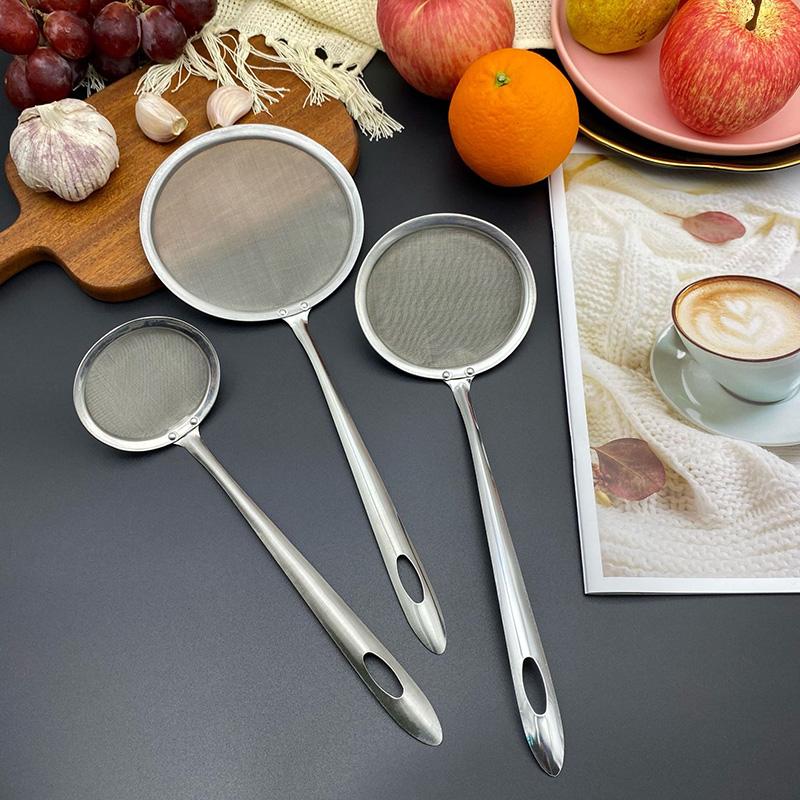 Fine Mesh Strainer Ladle Stainless Steel Kitchen Cooking Skimmer Spoon