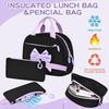 Set Zaino Viola 3 Pezzi: Zaino Scolastico, Borsa Pranzo e Borsone per Libri per Studenti