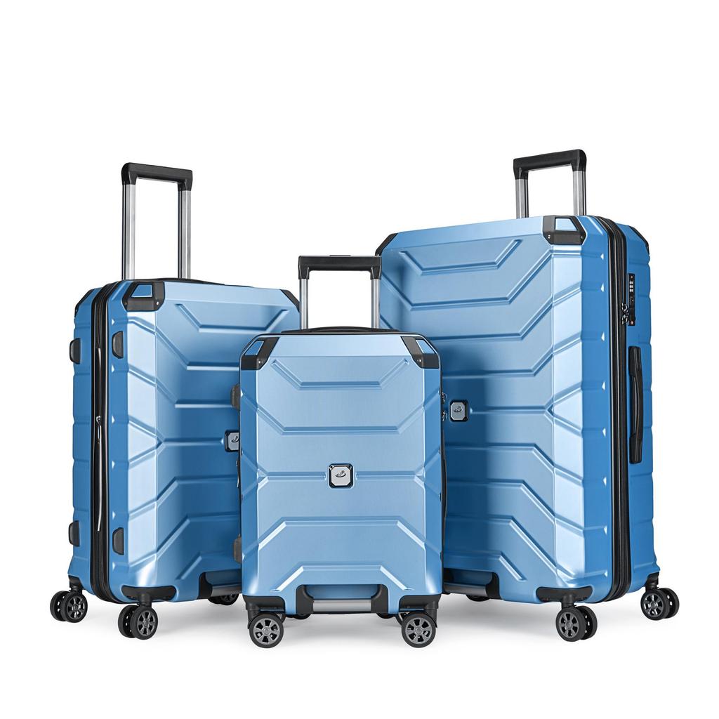 Large Capacity Lightweight Suitcase with Combination Lock & Silent Wheels, ABS+PC Material, All-Aluminum Drawbar for Simple Travel