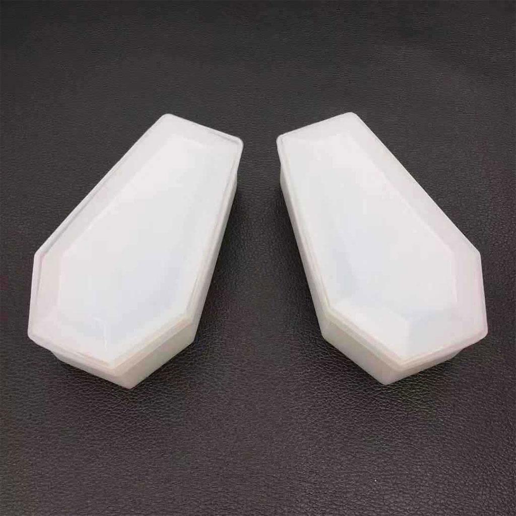 Resin Crystal Epoxy Mold Coffin Trinket Box Silicone Mould Halloween Gothic Container DIY Crafts Making Tool