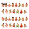 Winter Wonderland Decor Gingerbread Man Hanging Ornaments, Wooden Figure Pendants, Xmas Tree Rustic Christmas Decorations for Tree, Party Favors