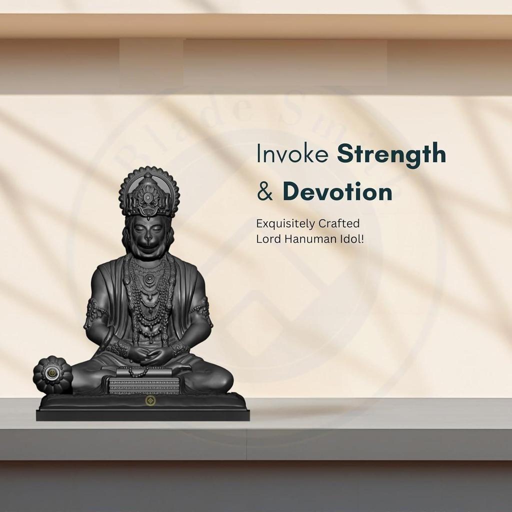 Bajrangbali Hanuman ji Idol Statue murti for Car Dashboard Home Decoration Puja Mandir Black Color