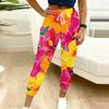 Summer Ladies Mottled Patterns Printed Sweatpants Loose Fit Drawstring Joggers Elastic Cuff Daily Casual Pants