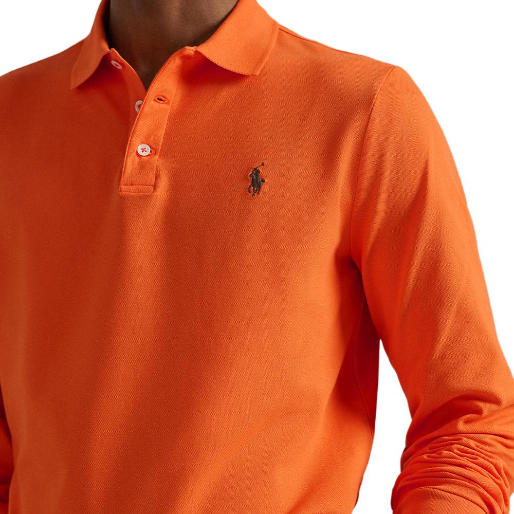 Polo Ralph Lauren Slim Fit Ribbed Cuff Embroidered Pony Long Sleeve Polo Shirt Men Tops MNPOKNI16824697-800