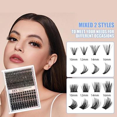 DIY Sectional False Eyelashes Set with 3-Piece Grafting Tools