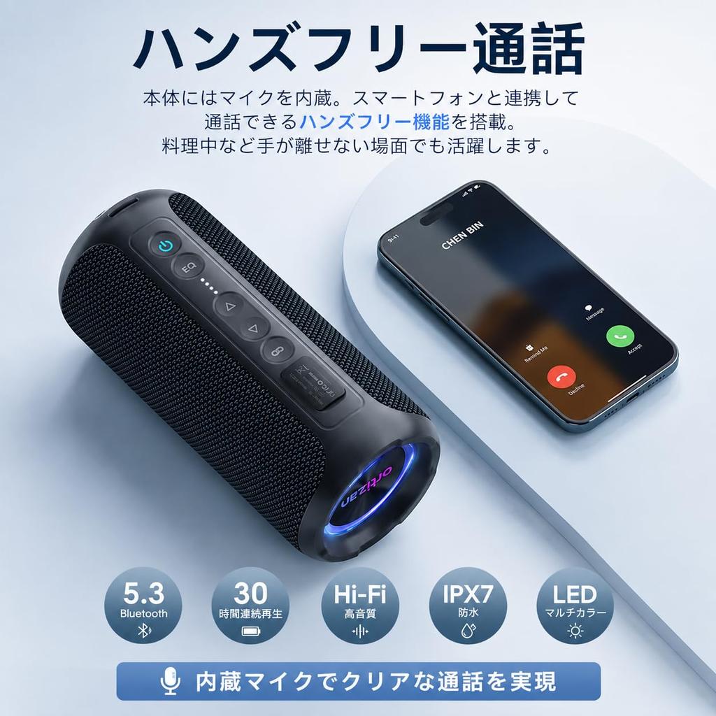 Ortizan Portable Bluetooth Speaker [40W High Output, 6600mAh High Capacity] Hi-Fi Sound, Deep Bass, Loud Volume, IPX7 Waterproof, Up To 30 Hours Conti