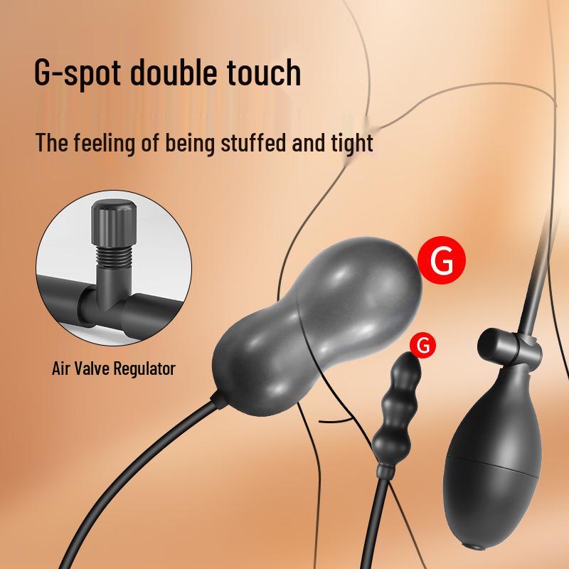 Enhanced Dual-Head Inflatable Anal Plug with Adjustable Expansion Beads