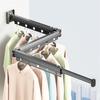 Folding Space Saver Hanger Wall-Mounted Foldable Aluminum Alloy Clothes Drying Rack for Balcony Bedroom Food Prep Area Living Room for Home